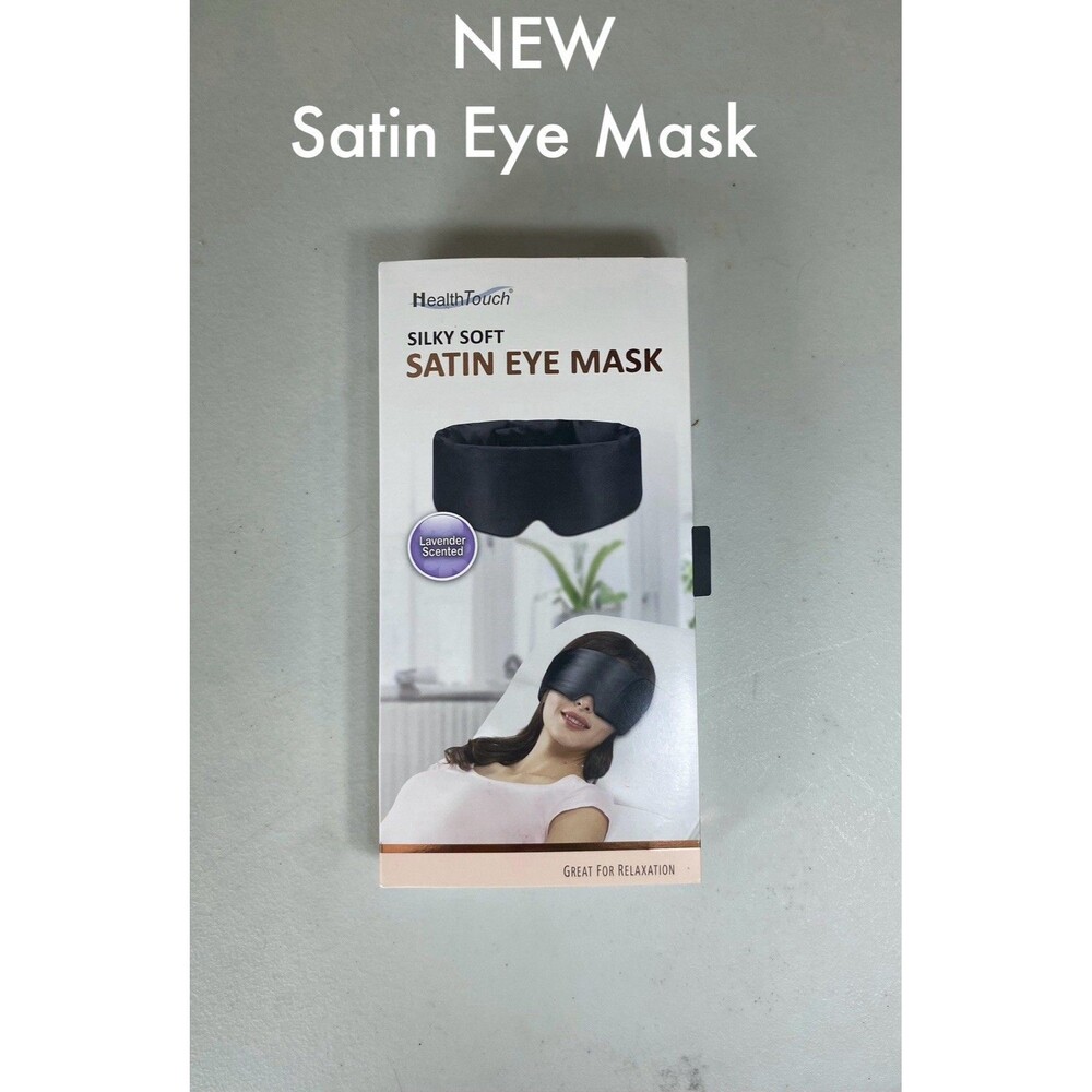 HealthTouch Silky Soft Satin Eye Mask Black Lavender Scented New in Box NIB